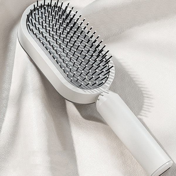 One Press Self Cleaning Hair Brush Standing Base Women Brushes & Combs