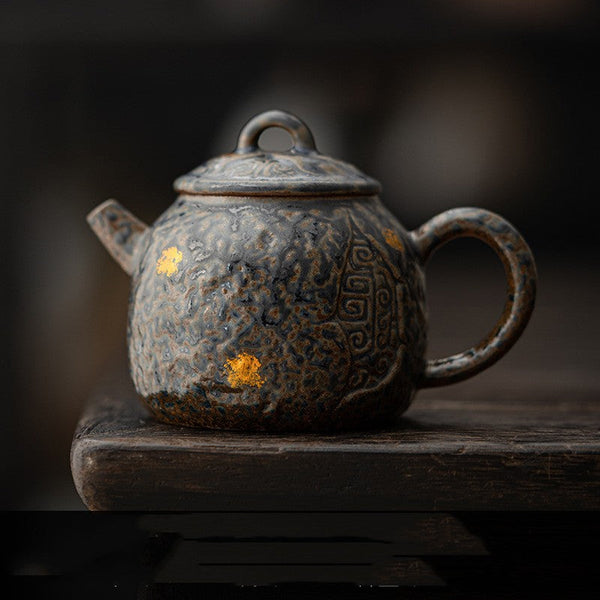 Handmade Teapot Old Rock Clay Kung Fu Stoneware Colored Glaze 180Ml Teapots