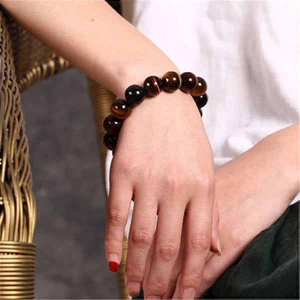 Veile Studios Tiger Eye Natural Crystal Stone Buddha Bead Bracelet Fashion Jewellery Bracelets