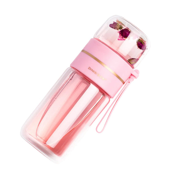 Glass Water Bottle With Tea Infuser Filter Separation Double Wall Leakproof Tea Infusers