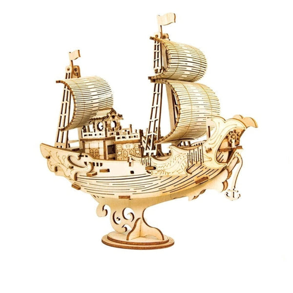 Oat And Ship Model 3D Wooden Puzzle Assembly Kit For Children Wooden Educational Toys