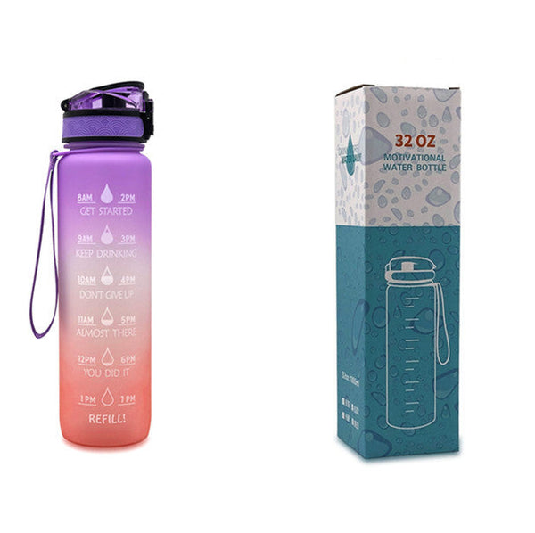 1 Litre Tritan Water Bottle With Time Marker For Sports And Fitness Activities Water Bottles