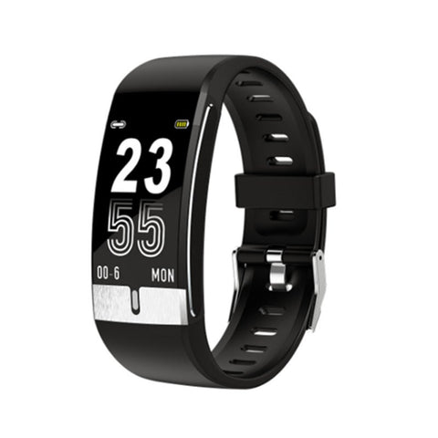 1.08 Color Screen Smart Bracelet Can Measure Temperature And Waterproof To Monitor Blood Pressure Oxygen Black