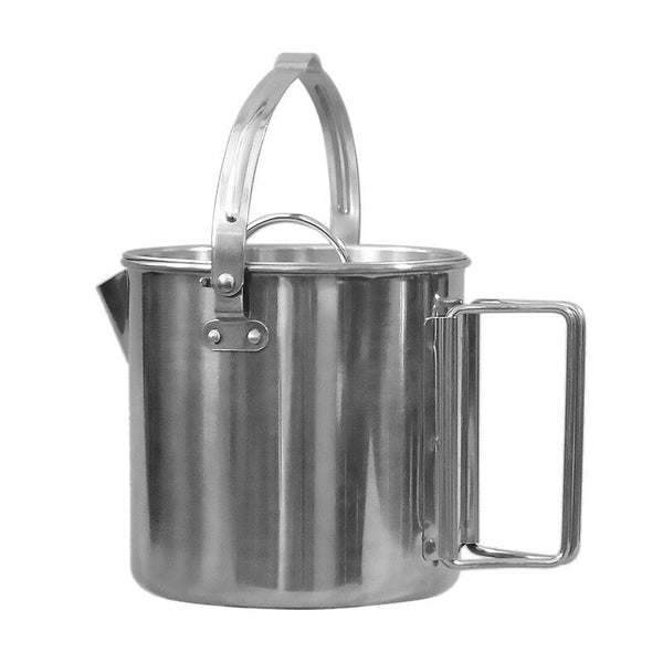 1.2L Outdoor Stainless Steel Kettle Climbing Teapot Portable Hanging Cooker Picnic Pot Camping Cookware