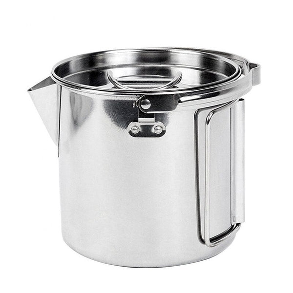 1.2L Outdoor Stainless Steel Kettle Climbing Teapot Portable Hanging Cooker Picnic Pot Camping Cookware