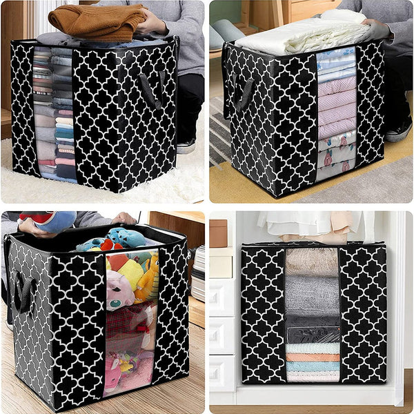 1/3/4Pcs Storage Bags Large Blanket Clothes Organization And Containers