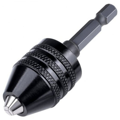 1 / 4 Inch Hex Shank Keyless Drill Chuck Quick Change Adapter Converter 0.3 6.5Mm Black