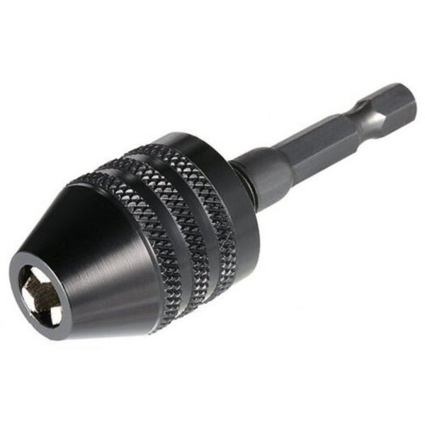 1 / 4 Inch Hex Shank Keyless Drill Chuck Quick Change Adapter Converter 0.3 6.5Mm Black