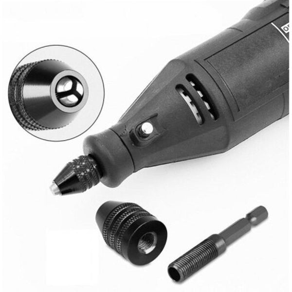 1 / 4 Inch Hex Shank Keyless Drill Chuck Quick Change Adapter Converter 0.3 6.5Mm Black Drill Bits