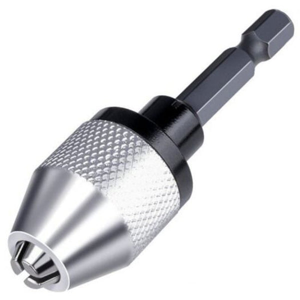1 / 4 Inch Hex Shank Keyless Drill Chuck Quick Change Adapter Converter 0.3 6.5Mm Silver Drill Bits