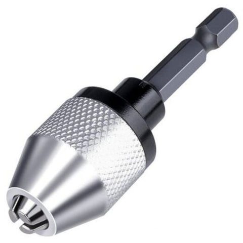 1 / 4 Inch Hex Shank Keyless Drill Chuck Quick Change Adapter Converter 0.3 6.5Mm Silver Drill Bits