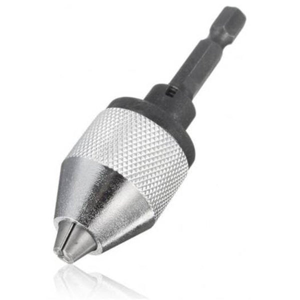 1 / 4 Inch Hex Shank Keyless Drill Chuck Quick Change Adapter Converter 0.3 6.5Mm Silver Drill Bits