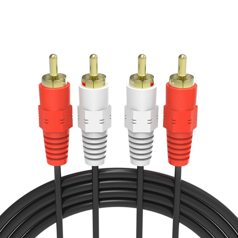 1.5 Meter Gold Plated Rca 2 Male To Av For Dvd Tv Cd Sound Amplifier Black Audio Cables & Adapters