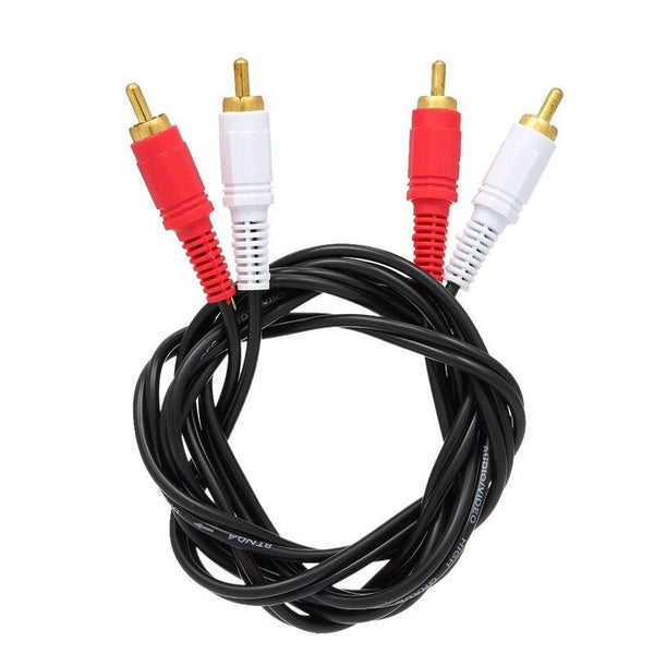 1.5 Meter Gold Plated Rca Audio Cable 2 Male To Av For Dvd Tv Cd Sound Amplifier Black