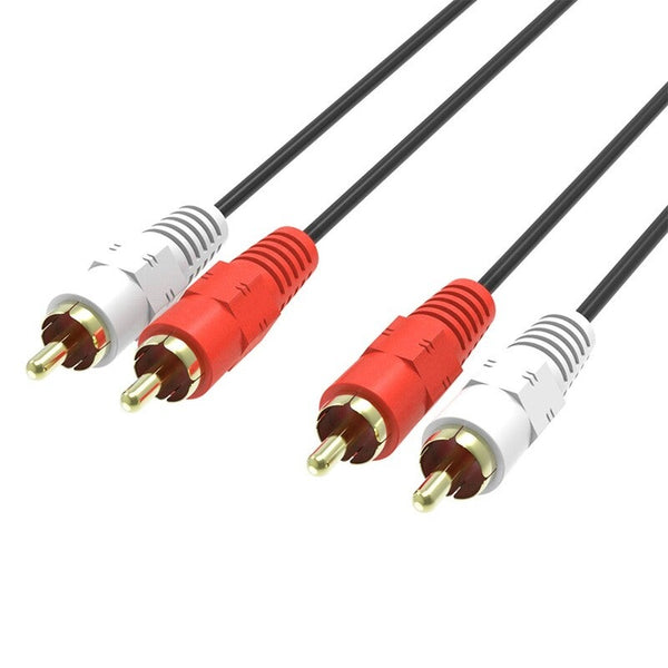 1.5 Meter Gold Plated Rca 2 Male To Av For Dvd Tv Cd Sound Amplifier Black Audio Cables & Adapters