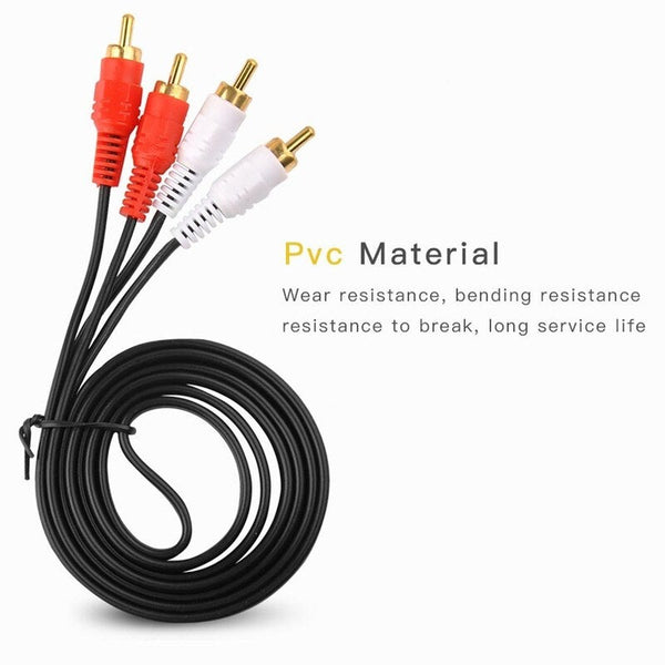 1.5 Meter Gold Plated Rca 2 Male To Av For Dvd Tv Cd Sound Amplifier Black Audio Cables & Adapters