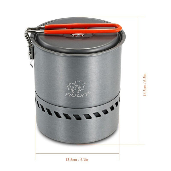 1.5L Outdoor Cook Pot Cooking Equipment Tools Portable Hiking Camping Picnic Backpacking Mountaineering Cookware