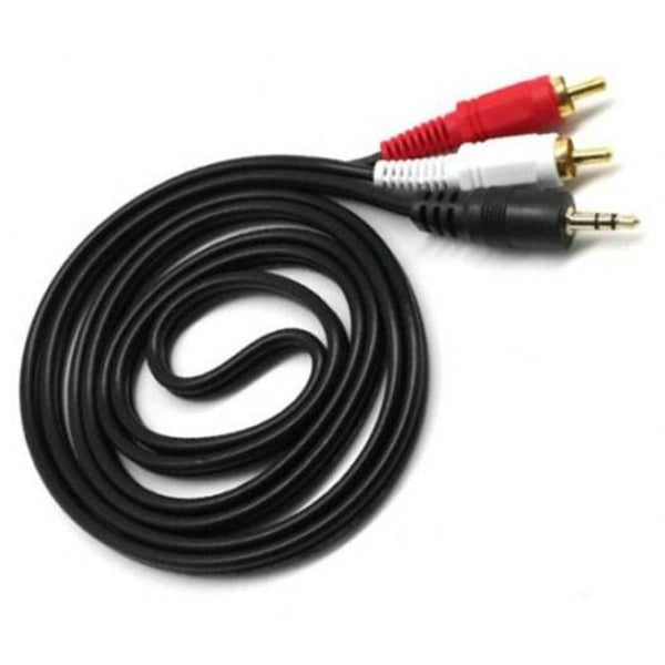 1.5M 3.5Mm Jack On Rca To Aux Connector Cables Black Audio Cables & Adapters