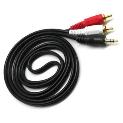 1.5M 3.5Mm Jack On Rca To Aux Connector Cables Black Audio Cables & Adapters