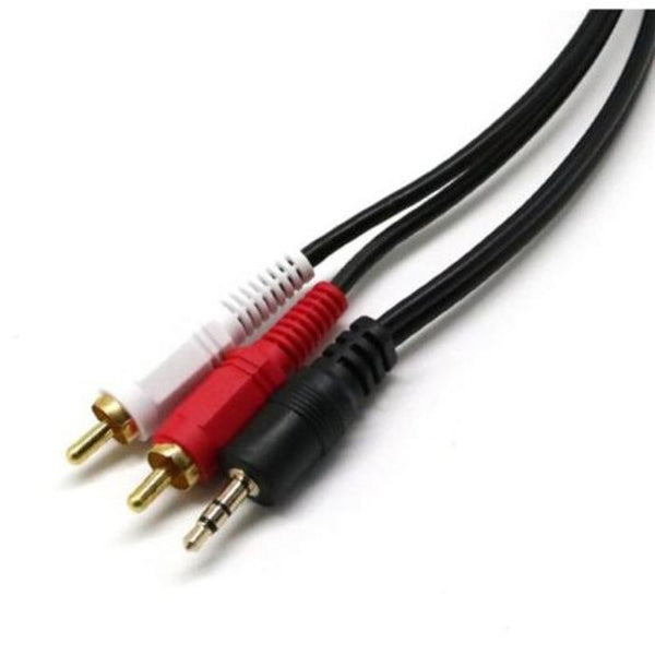 1.5M Audio Cable 3.5Mm Jack On Rca To Aux Connector Cables Black