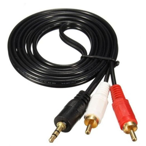 1.5M Laptop Stereo 3.5Mm Male To 2 Rca Audio Cable Black