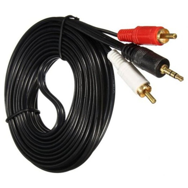 1.5M Laptop Stereo 3.5Mm Male To 2 Rca Black Audio Cables & Adapters