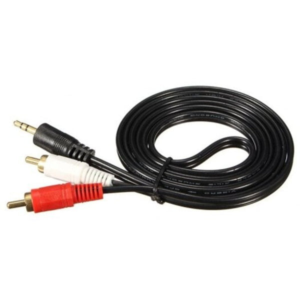 1.5M Laptop Stereo 3.5Mm Male To 2 Rca Black Audio Cables & Adapters