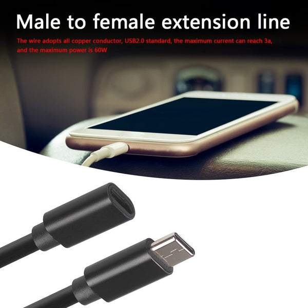 1.5M Type C Male To Female Extension Cable Usb Data Charging Connector Line