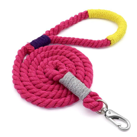1.6 Metre Vibrant Rope Dog Leashes Leads & Head Collars