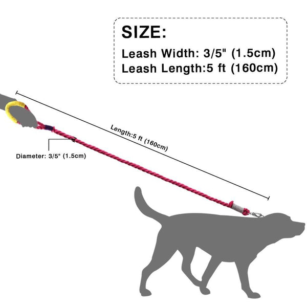 1.6 Metre Vibrant Rope Dog Leashes