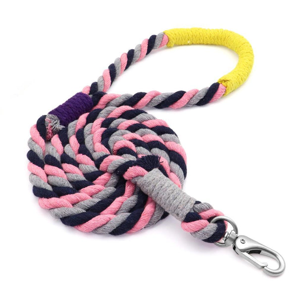 1.6 Metre Vibrant Rope Dog Leashes Leads & Head Collars