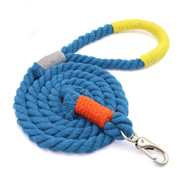 1.6 Metre Vibrant Rope Dog Leashes Leads & Head Collars