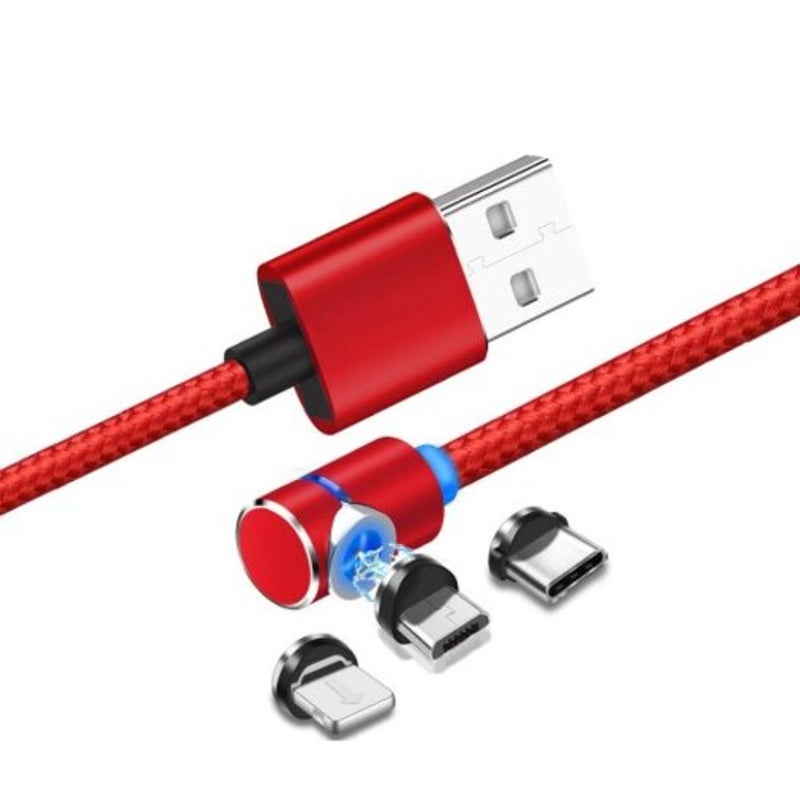 1.8M 3 In Magnetic Charging Cable Kit For Pin / Type Micro Usb Interface Red Cables & Adapters