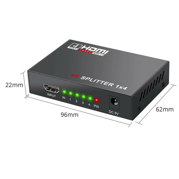 1 In 4 Out Hdmi Splitter X 1.4 Converter Amplifier Hdcp 4K 1080P Dual Display For Hdtv Dvd Ps3 Xbox Splitters & Combiners