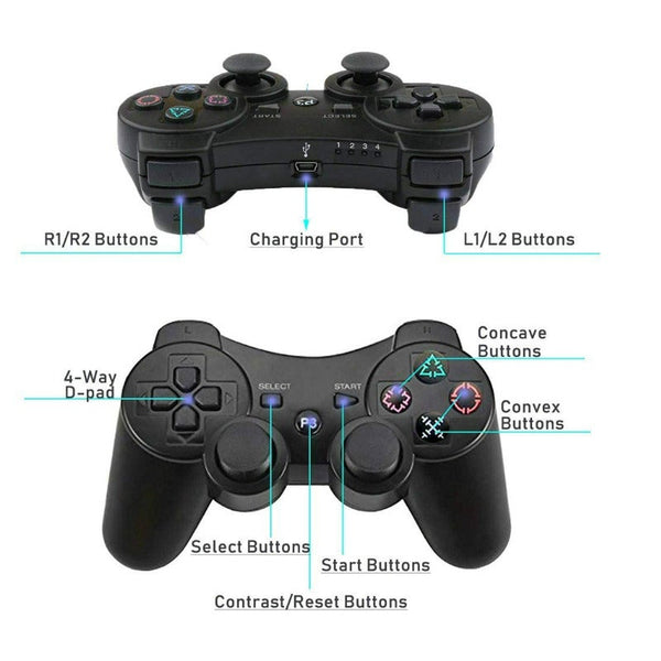 Wireless Controller 2.4G Compatible With Sony Playstation Ps3 Controllers & Attachments
