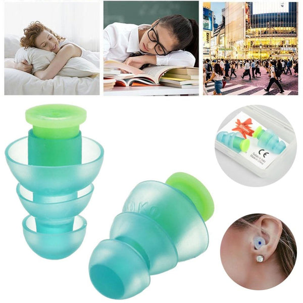 Reusable Noise Cancelling Silicone Earplugs Ear Plugs