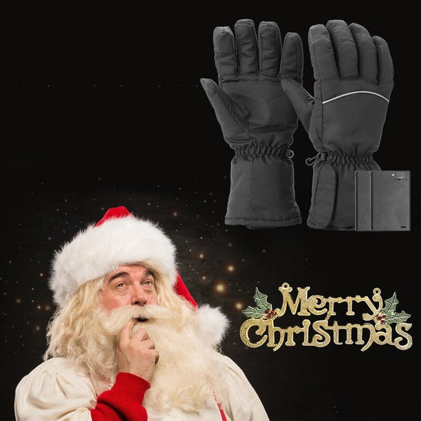 Winter Hand Warmer Cycling Motorcycle Bicycle Electric Thermal Battery Heated Black Gloves