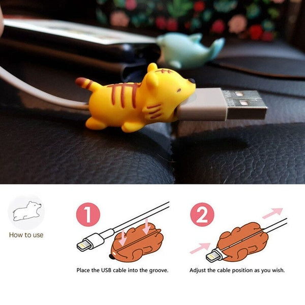 Cute Cable Protector Usb Data Line Protection Case 12 Cable Ties & Organisers