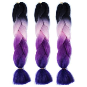Multicolor High Temperature Fiber Long Braided Hair Extensions