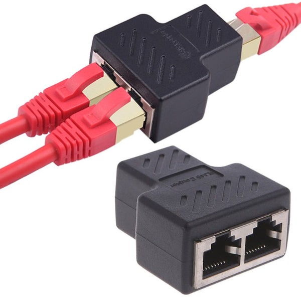 1 To 2 Ways Lan Ethernet Network Cable Rj45 Female Splitter Connector Adapter For Laptop Docking Stations Ethernet Cables (Rj 45/8P8c)
