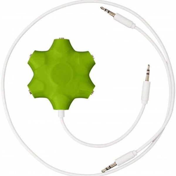 1 To 5 Splitter Stereo Audio Headphones Adapter Green Audio Cables & Adapters