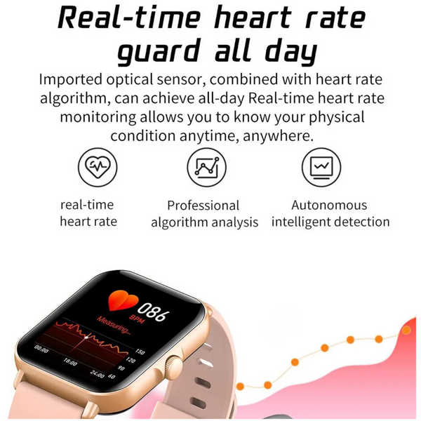 1.69 Inch Tft Screen Smart Watch Support Blood Pressure Monitoring / Sleep Silver Smart Watches
