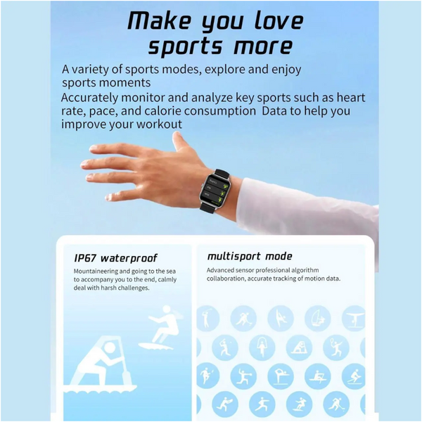 1.69 Inch Tft Screen Smart Watch Support Blood Pressure Monitoring / Sleep Silver Smart Watches