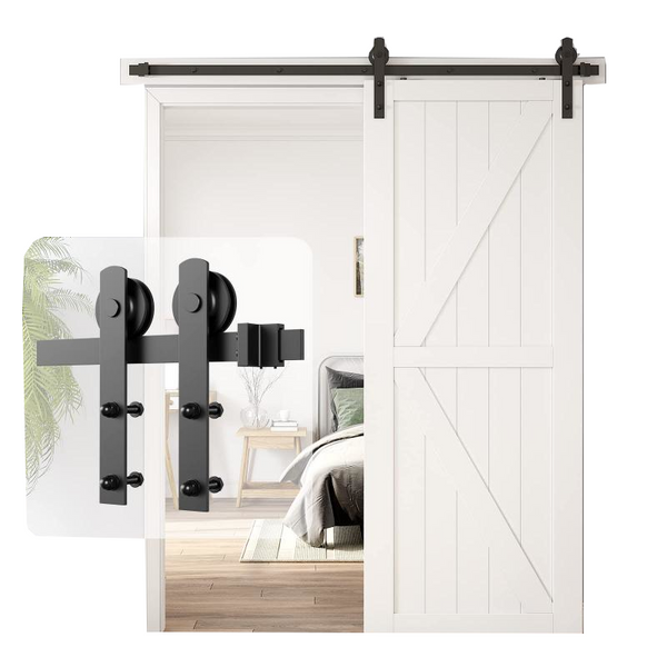 1.8M Heavy Duty Sliding Barn Single Door Hardware Kit Damper Track Rail Roller System Sliding Door Hardware