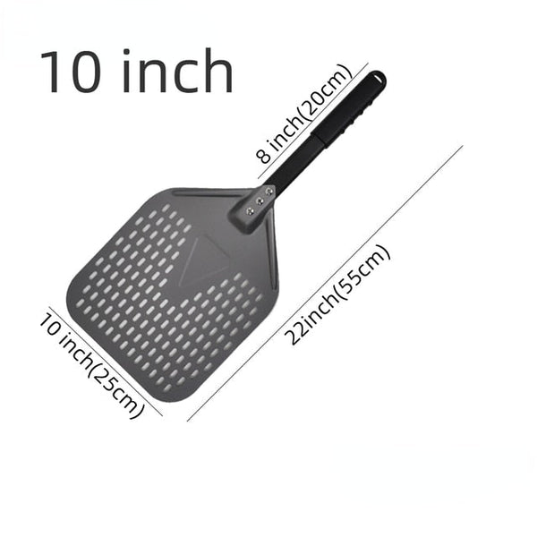 Pizza Shovel 25 Centimetre X 55 Dark Grey Perforated Peel With Metal Handle Pizza Paddles