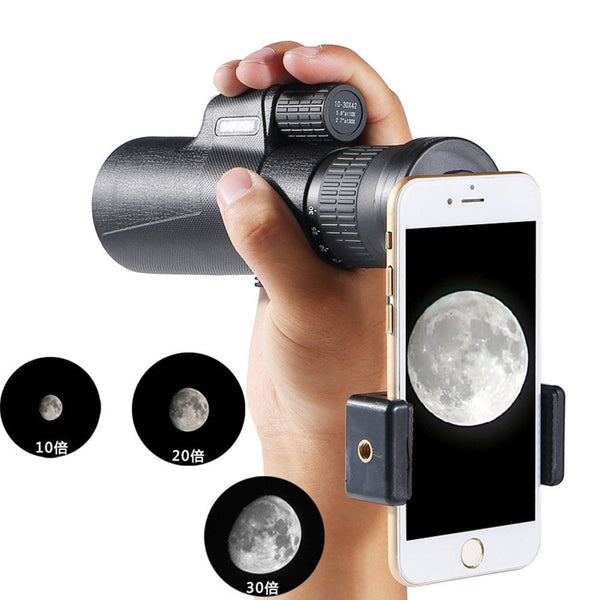 10 30X42 Monocular Zoom High Power Telescope Dual Focus Bak4 Prism Optical Multi Coated Lens With Phone Clip Genuine Binoculars & Monoculars