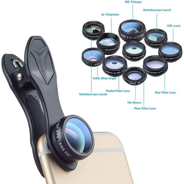 Camera 10 In Cell Phone Kit Wide Angle Macro Lenses