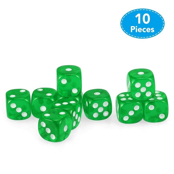 10 Pcs 14Mm Transparent Dark Green Dice