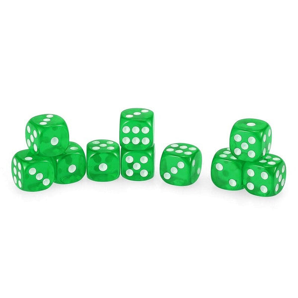 10 Pcs 14Mm Transparent Dark Green Dice