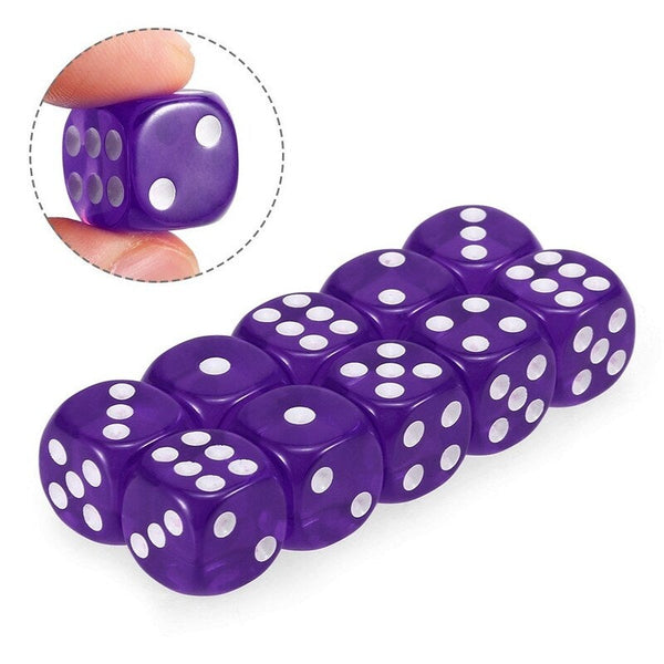 10 Pcs 14Mm Transparent Dark Purple Dice
